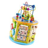 Maxbell 8 Function Wooden Animals Fruits Beads Metal Roller Coaster Educational  Toy