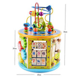 Maxbell 8 Function Wooden Animals Fruits Beads Metal Roller Coaster Educational  Toy