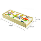 Maxbell  Wooden Jigsaw Puzzle Kids Educational Toys Bear Family Dress Up Game Toy Set