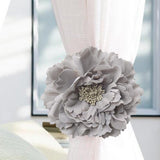 Maxbell Decorative Flower Curtain Tiebacks Voile Drape Tiebacks Monthly Rose-Grey