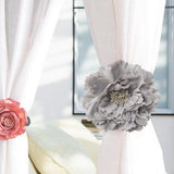 Maxbell Decorative Flower Curtain Tiebacks Voile Drape Tiebacks Monthly Rose-Grey