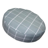 Max Polyester Round Bar Stool Cover Slipcover Replacement Grid-33cm(Gray)