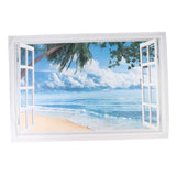 Max 3D Beach Seascape Fake Windows Wall Decal For Living Shade Beach - Aladdin Shoppers
