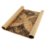Maxbell Vintage World Wall Map Kraft Paper Art Wall Print Retro Map Nautical chart