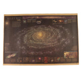 Maxbell Vintage World Wall Map Kraft Paper Art Wall Print Retro Map Milky Way Nebula