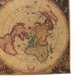 Maxbell Retro World Map Kraft Paper Nautical Chart D