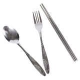 Max Reusable Stainless Steel Chopsticks Fork Spoon Set Travel Camping Portable