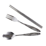 Max Reusable Stainless Steel Chopsticks Fork Spoon Set Travel Camping Portable