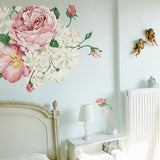 Maxbell 3D PVC Window Sticker Decorative Wall Stickers Peony