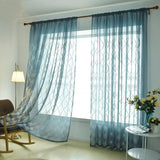 Max 3 Color Translucent Polyester Fabric Cotton Curtain Voile Curtain Light Blue