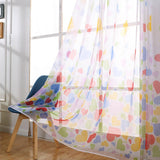 Max Heart Shape Semi Sheer Curtains Rod Pocket  100x270cm