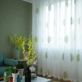 Max Nordic Embroidered Curtains Sheer Voile Window Curtain Panels 2x2.75m