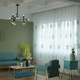 Max Nordic Embroidered Curtains Sheer Voile Window Curtain Panels 2x2.75m