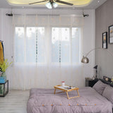 Max Maxb Embroidered Voile Curtain Single Panel Light Yellow 80x150CM_31.5x59.1 inch