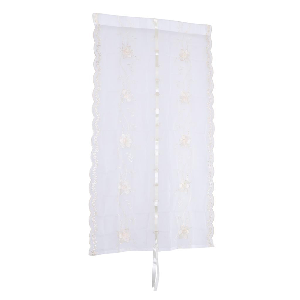 Max Maxb Embroidered Voile Curtain Single Panel Light Yellow 80x150CM_31.5x59.1 inch
