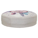 Cotton Linen Round Stool Protective Cover Footstool Slipcover 30x5cm Style_4