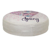 Cotton Linen Round Stool Protective Cover Footstool Slipcover 30x5cm Style_8