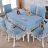 Max European Style Thicken Cover Cloth for Table/ Fridge Table Cloth Blue