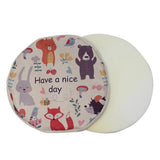 1 Pc Tatami Sponge Seat Pad Cartoon Polyester Round Circle Cushion Animals