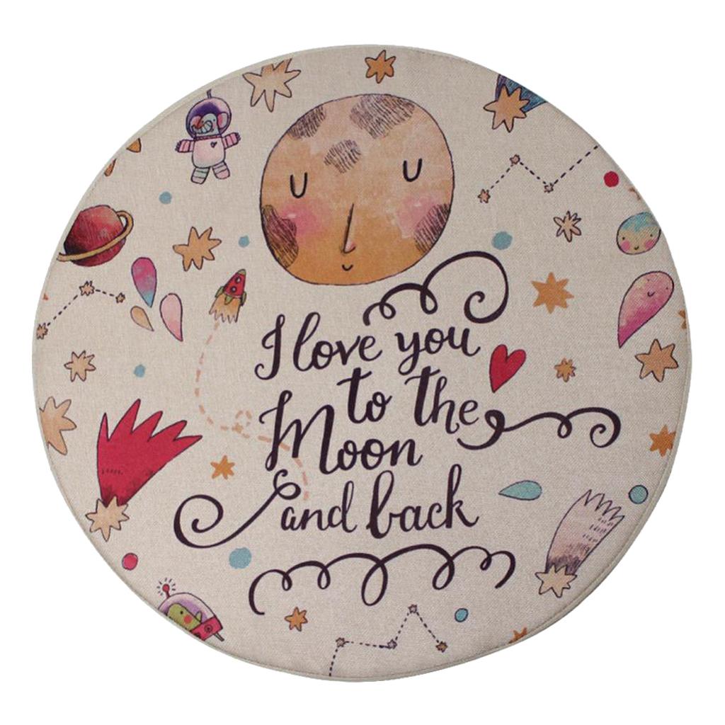 Max 1 Pc Tatami Sponge Seat Pad Cartoon Polyester Round Circle Cushion Space