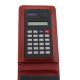 Max Faux Leather Waterproof Top Hardcover Notes Book with Calculator Red Brown