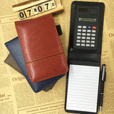 Max Faux Leather Waterproof Top Hardcover Notes Book with Calculator Champagne