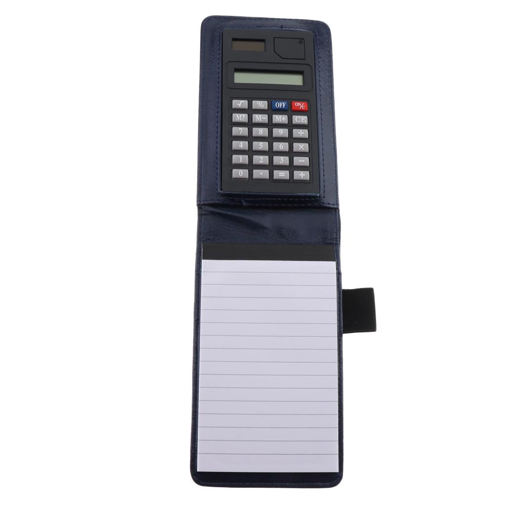 Max Faux Leather Waterproof Top Hardcover Notes Book with Calculator Dark Blue