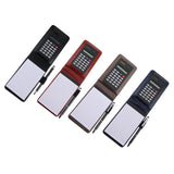 Max A7 Leather Waterproof Hardcover Notes Book with Calculator+Ballpen Black