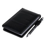Max A7 Leather Waterproof Hardcover Notes Book with Calculator+Ballpen Black