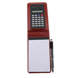 Max A7 Leather Waterproof Hardcover Notes Book with Calculator+Ballpen Red Brown