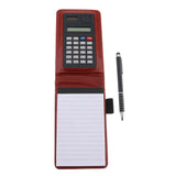 Max A7 Leather Waterproof Hardcover Notes Book with Calculator+Ballpen Red Brown