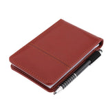Max A7 Leather Waterproof Hardcover Notes Book with Calculator+Ballpen Red Brown