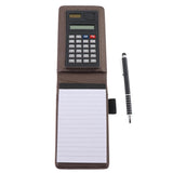 Max A7 Leather Waterproof Hardcover Notes Book with Calculator+Ballpen Champagne