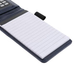 Max A7 Leather Waterproof Hardcover Notes Book with Calculator+Ballpen Dark Blue