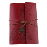 Max Leather Journal Notebook Portable Loose Leaf Blank Notebook  Red