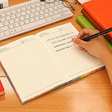 Max A5 Thickened Soft Cover PU Leather Notebook Rainbow Side Diary Book Orange