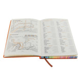 Max A5 Thickened Soft Cover PU Leather Notebook Rainbow Side Diary Book Orange
