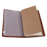 Max A6 Portable Travel Diary Notebook Journal Leather Handbook Black