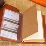 Max A6 Portable Travel Diary Notebook Journal Leather Handbook Black