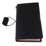 Max A6 Portable Travel Diary Notebook Journal Leather Handbook Black