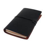 Max A6 Portable Travel Diary Notebook Journal Leather Handbook Black