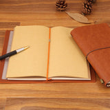 Max A6 Portable Travel Diary Notebook Journal Leather Handbook Black