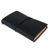 Max A6 Portable Travel Diary Notebook Journal Leather Handbook Black