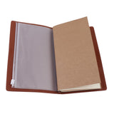 Max A6 Portable Travel Diary Notebook Journal Leather Handbook Brown
