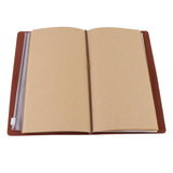 Max A6 Portable Travel Diary Notebook Journal Leather Handbook Brown