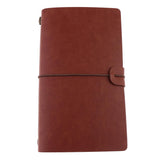 Max A6 Portable Travel Diary Notebook Journal Leather Handbook Brown
