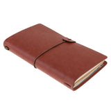 Max A6 Portable Travel Diary Notebook Journal Leather Handbook Brown