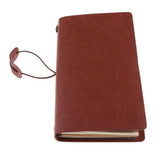 Max A6 Portable Travel Diary Notebook Journal Leather Handbook Brown