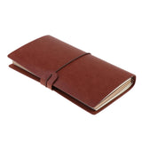 Max A6 Portable Travel Diary Notebook Journal Leather Handbook Brown