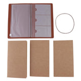 Max A6 Portable Travel Diary Notebook Journal Leather Handbook Brown
